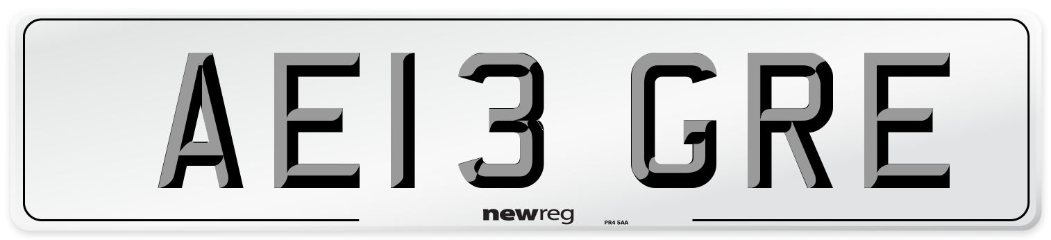 AE13 GRE Number Plate from New Reg